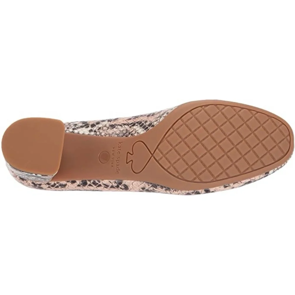 Kate Spade Beverly Snake‑Print Block Heel Pumps Slip‑On Round Toe Shoe Heels 9